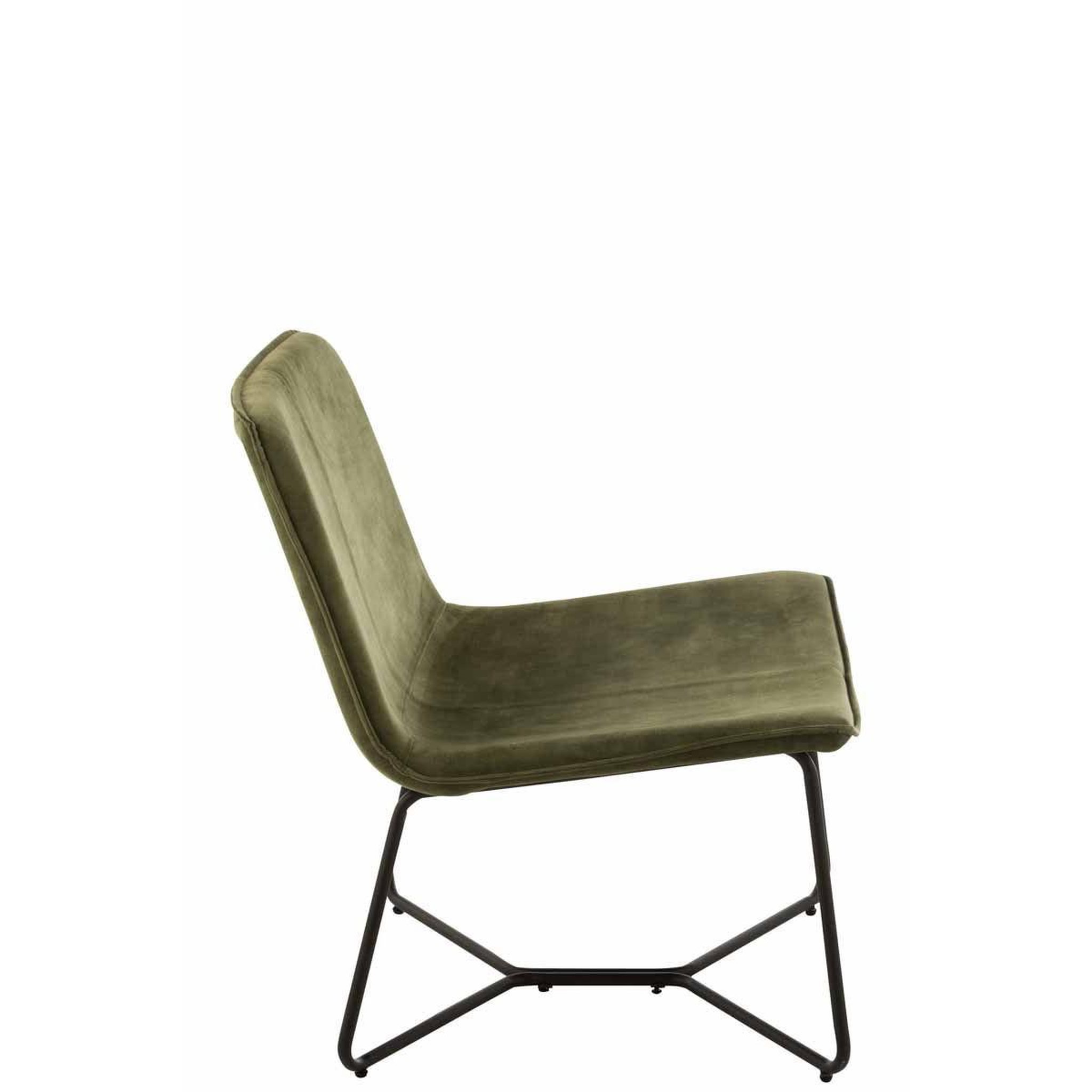 Voir la diapositive 3 : J-LINE Fauteuil Lounge Design  Isabel  76cm Vert