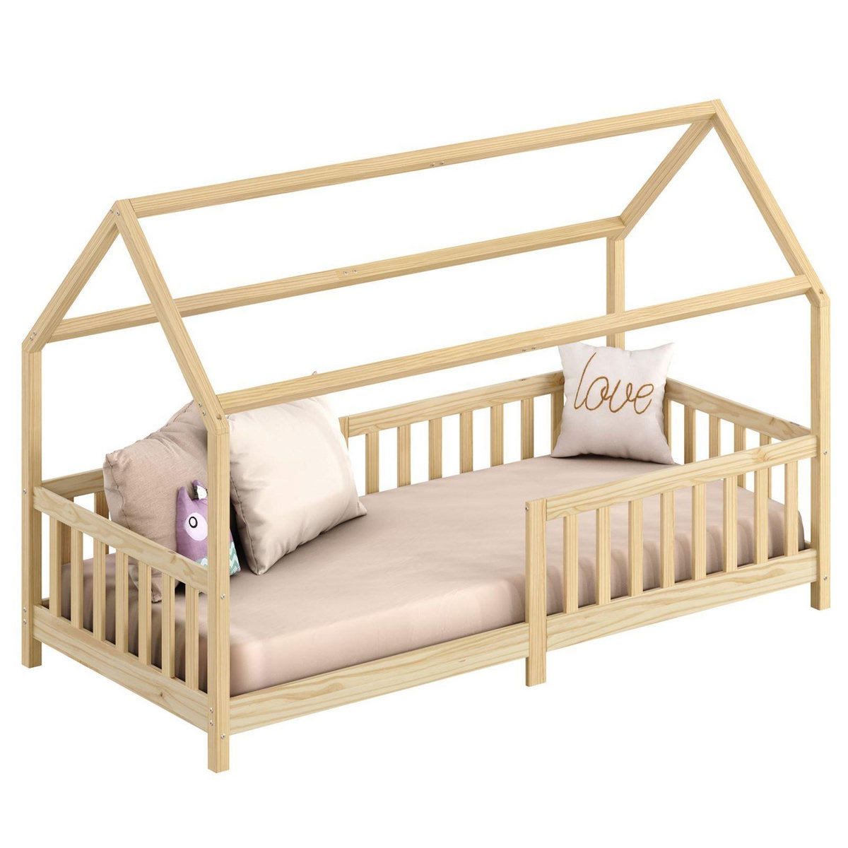 IDIMEX Lit cabane NINA 90 x 190 cm, en pin massif