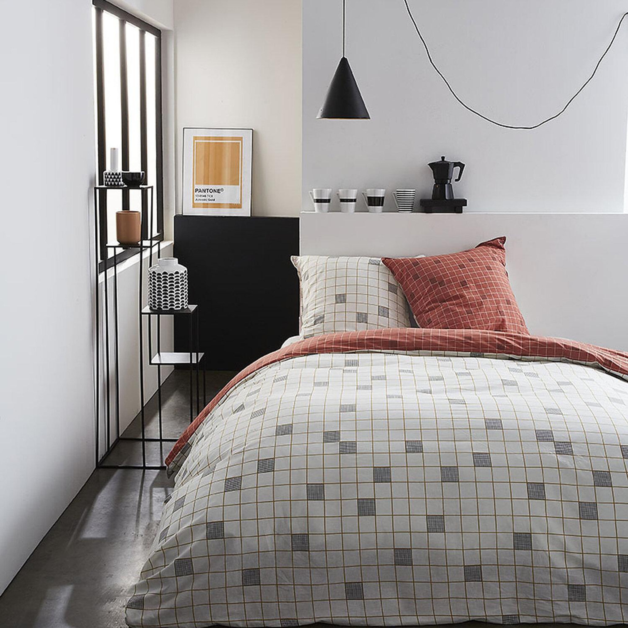 Voir la diapositive 1 : Home collection Parure housse de couette revers. 100% coton 57fils, sunshine