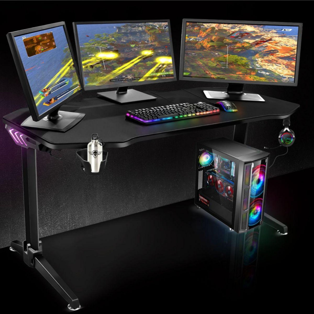 SPIRIT Of GAMER Bureau gamer HEADQUARTER 400 - RGB - Grande tail