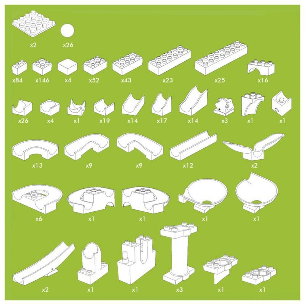 HUBELINO Hubelino Ball Track Mega Construction Set, 585dlg. 420633