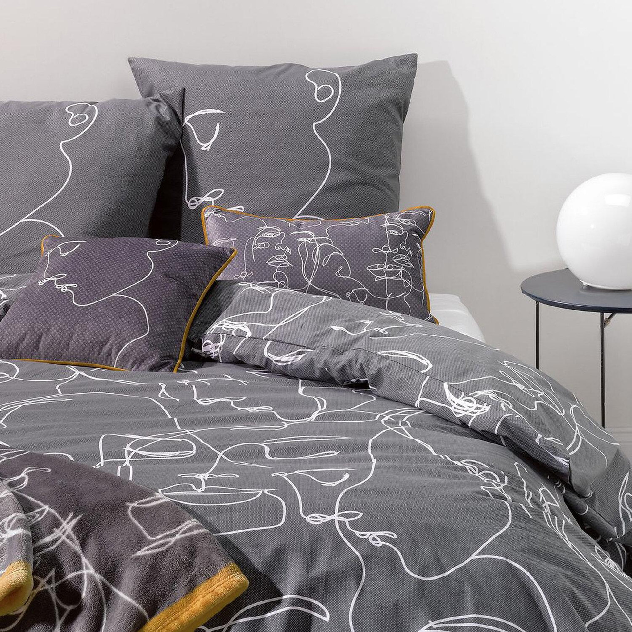 Voir la diapositive 3 : Les Ateliers du Linge Parure housse de couette 100% coton 57fils-nymphea