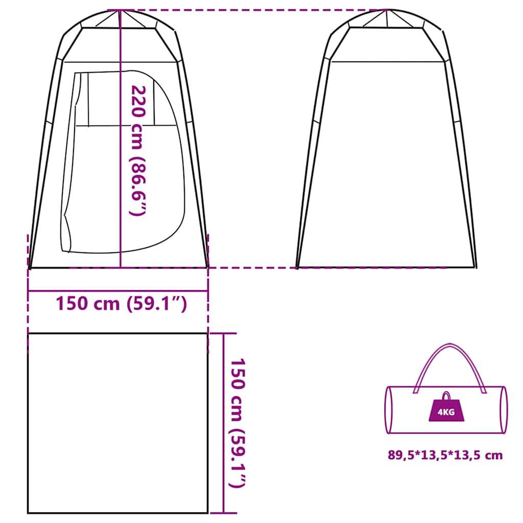 Voir la diapositive 6 : VIDAXL Tente d'intimite bleu liberation rapide impermeable
