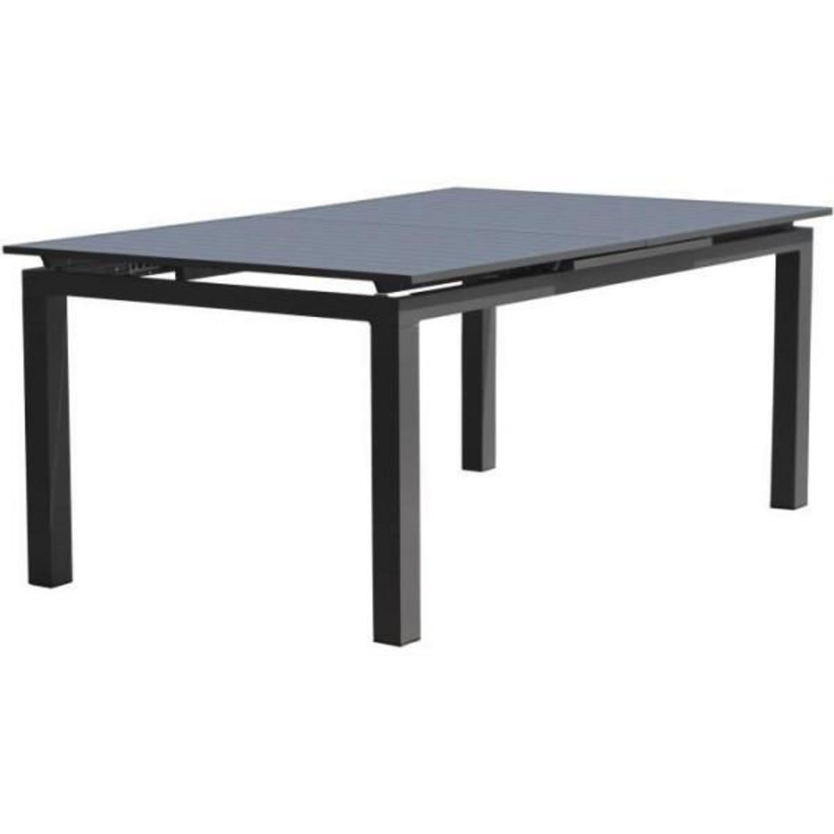 DCB GARDEN Table de jardin rectangulaire extensible - Gris anthracite - Aluminium - 10 personnes - 180/240 x 100 cm - MIAMI - DCB GARDEN