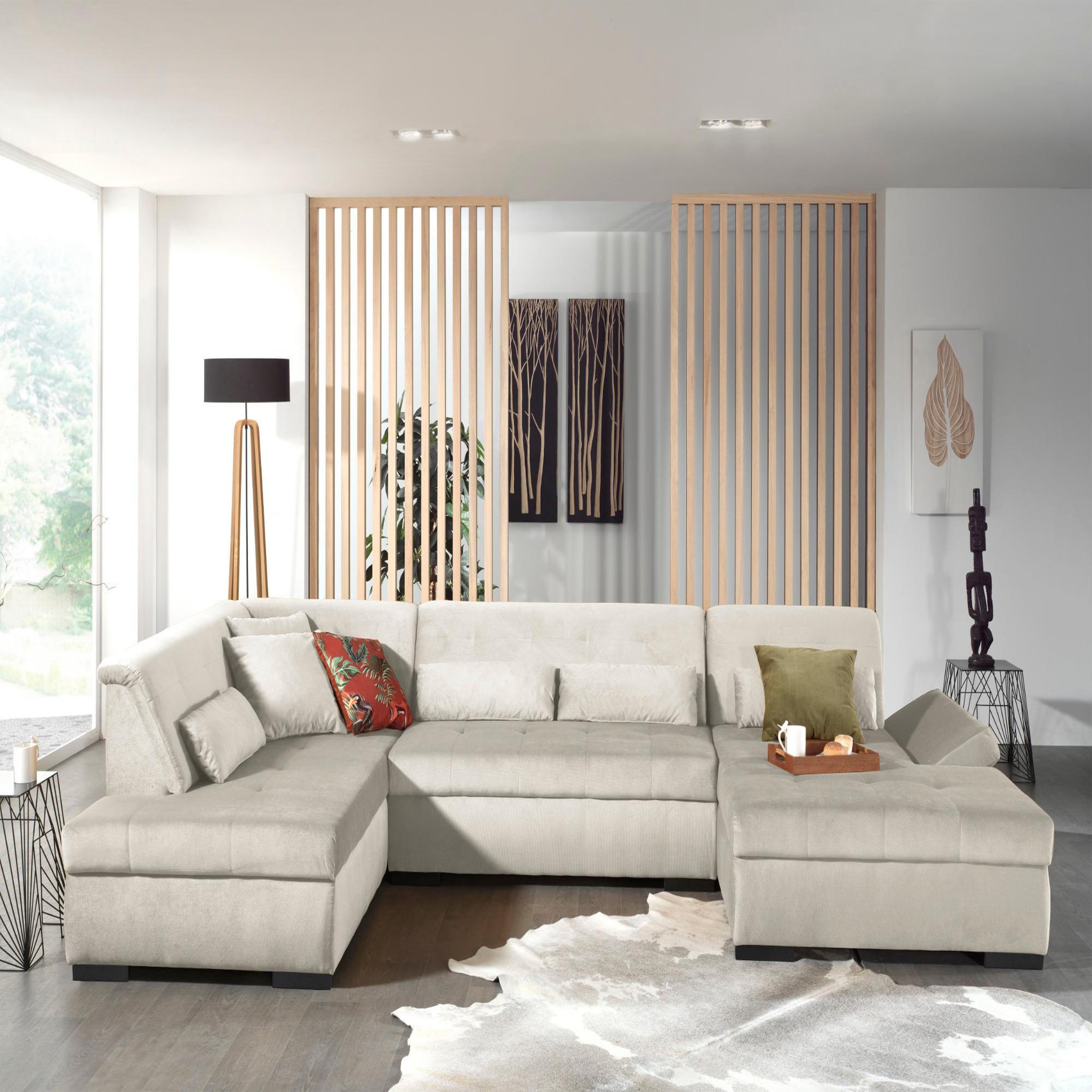 Voir la diapositive 2 : LISA DESIGN Vermont - canapé panoramique d'angle gauche - 7 places - xxl - en velours