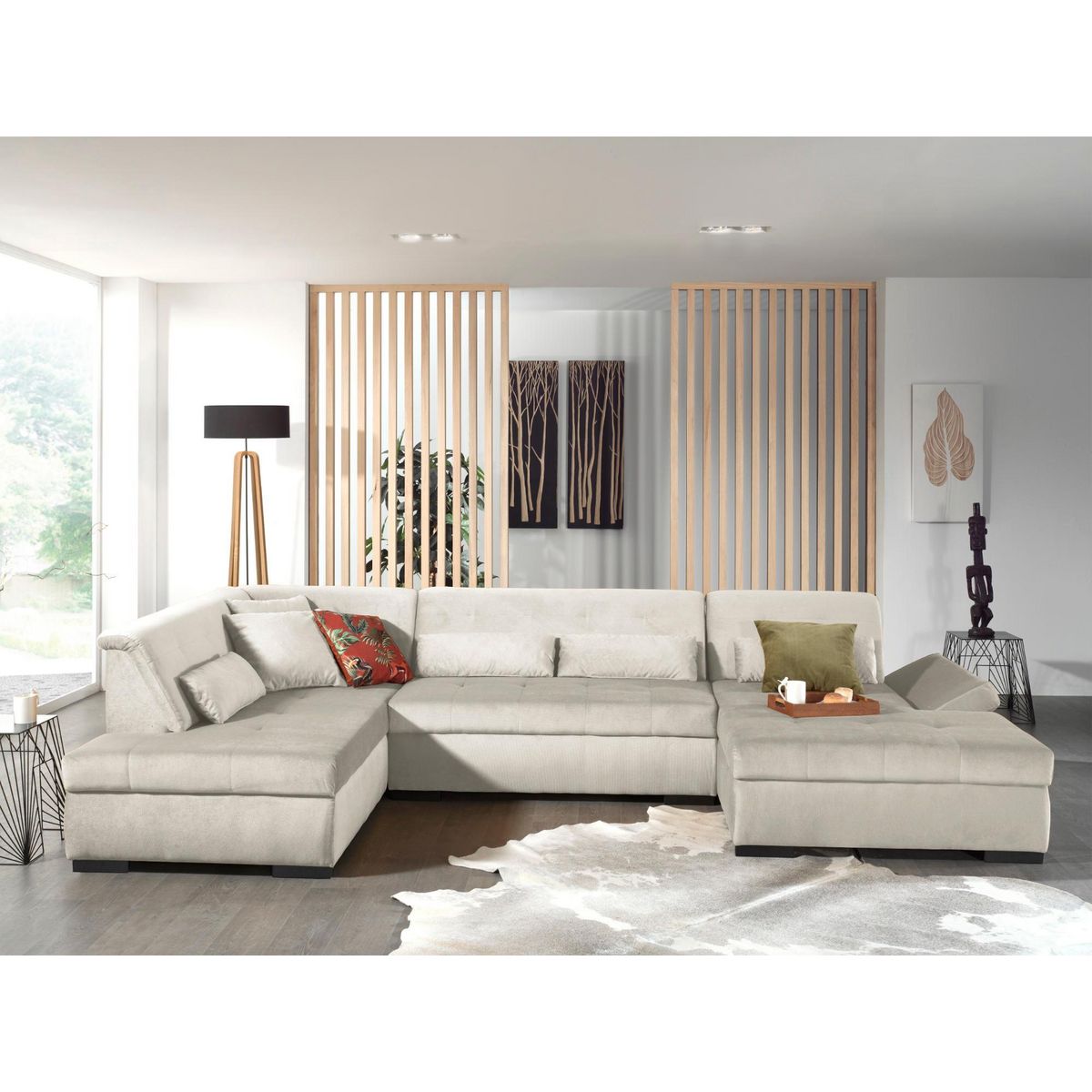 LISA DESIGN Vermont - canapé panoramique d'angle gauche - 7 places - xxl - en velours