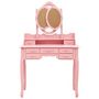 Voir la diapositive 4 : VIDAXL Coiffeuse avec tabouret et miroir pliable en 3 Rose