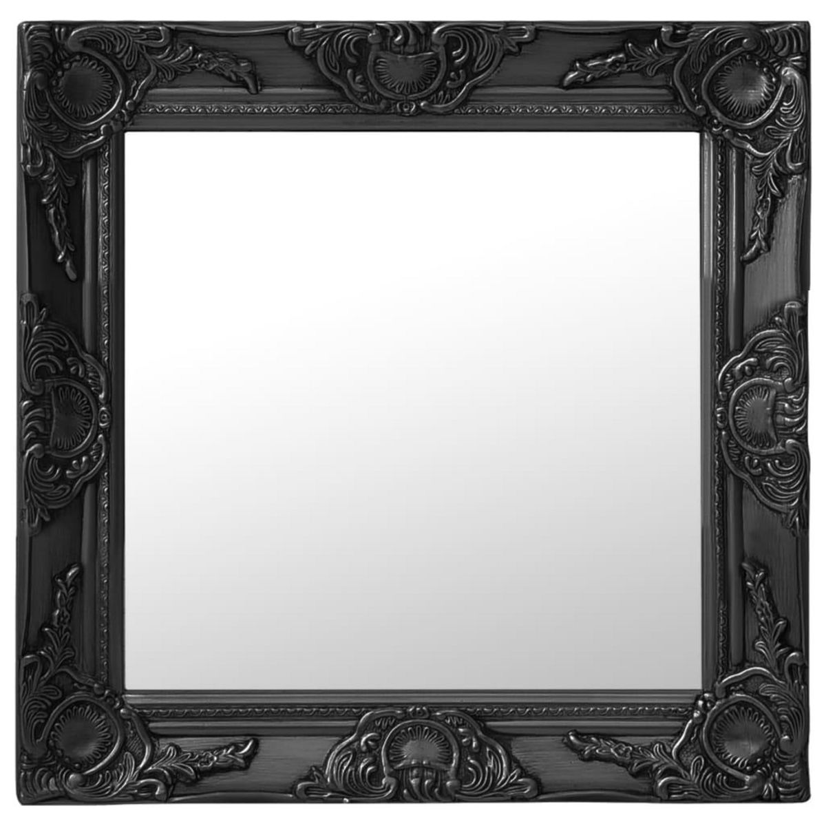 VIDAXL Miroir mural style baroque 50x50 cm noir