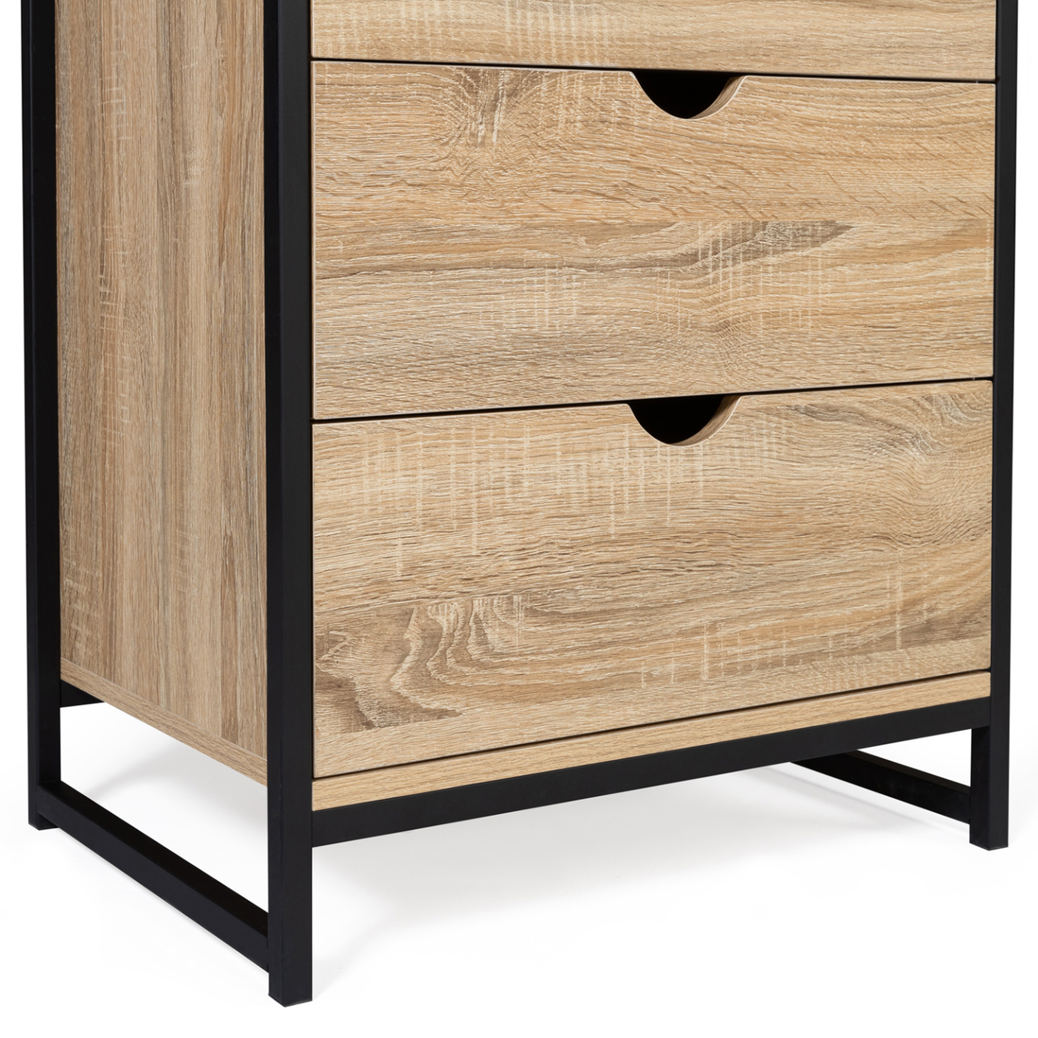 Voir la diapositive 6 : ID MARKET Chiffonnier 5 tiroirs detroit 60x30x90 cm commode semainier design industriel