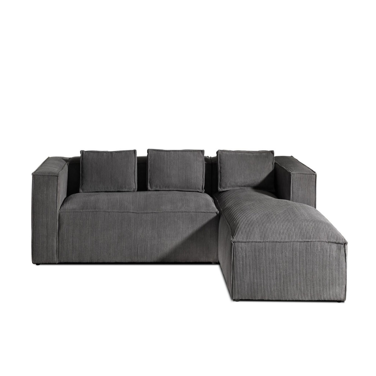 LISA DESIGN Stella - canapé d'angle - en velours côtelé - 4 places -style contemporain - droit