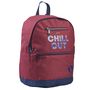 Voir la diapositive 2 : YOUNG'S ATTITUDE Sac à dos rouge avec compartiment pour ordinateur Chill Out