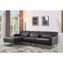 Voir la diapositive 2 : Habitat et Jardin Canapé d'angle en velours  Oliver  - 275 x 161 x 81 cm - 5 places - Gris - Angle gauche