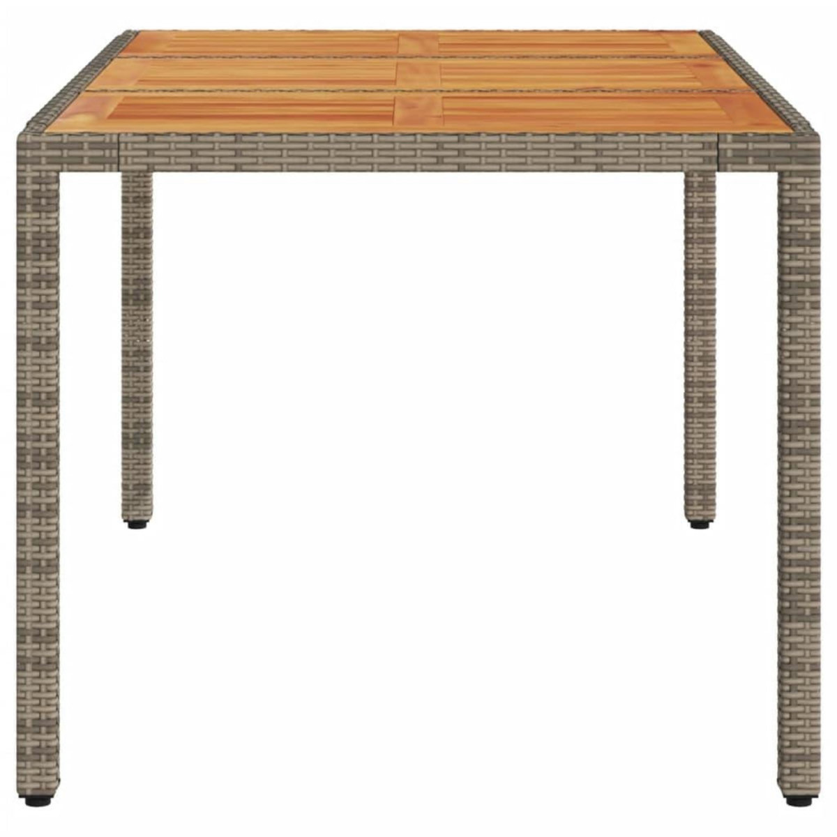 VIDAXL Table de jardin et dessus en bois d'acacia gris resine tressee