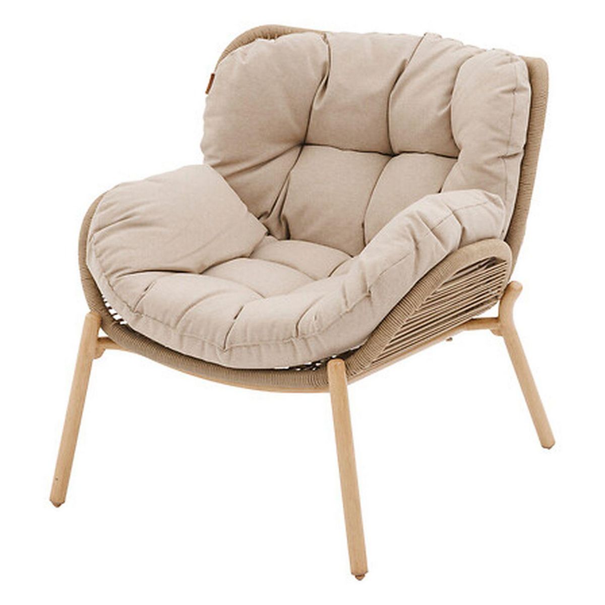 HESPERIDE Fauteuil de salon de jardin en acier effet bois MELOANE - Taupe