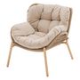 Voir la diapositive 1 : HESPERIDE Fauteuil de salon de jardin en acier effet bois MELOANE - Taupe