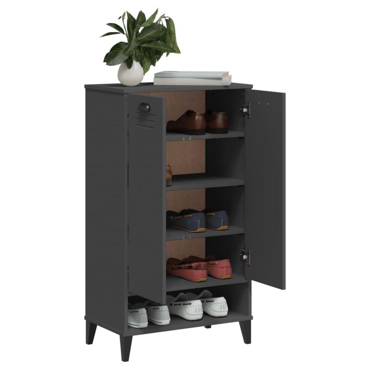 VIDAXL Armoire a chaussures VIKEN gris anthracite bois d'ingenierie