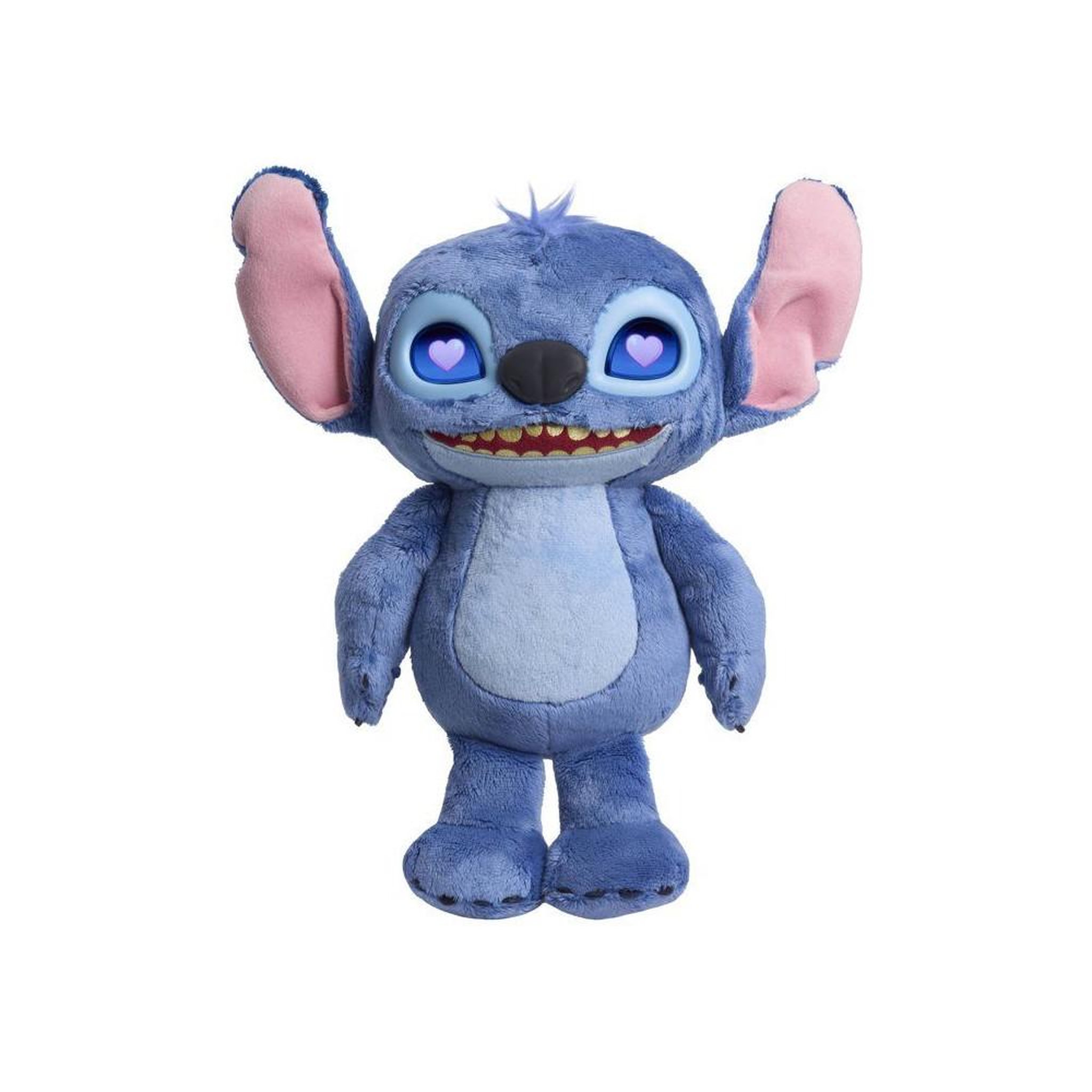 DISNEY Peluche interactive Stitch, yeux animés LCD, 30 cm, plus de 50 sons et réactions, s'active au toucher et au mouvement