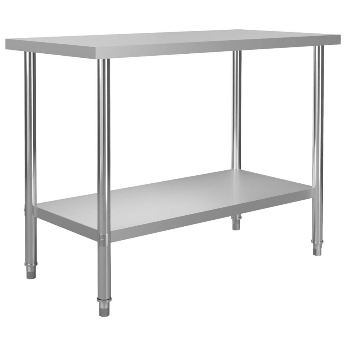 VIDAXL Table de travail de cuisine avec etagere 120x60x120 cm Inox