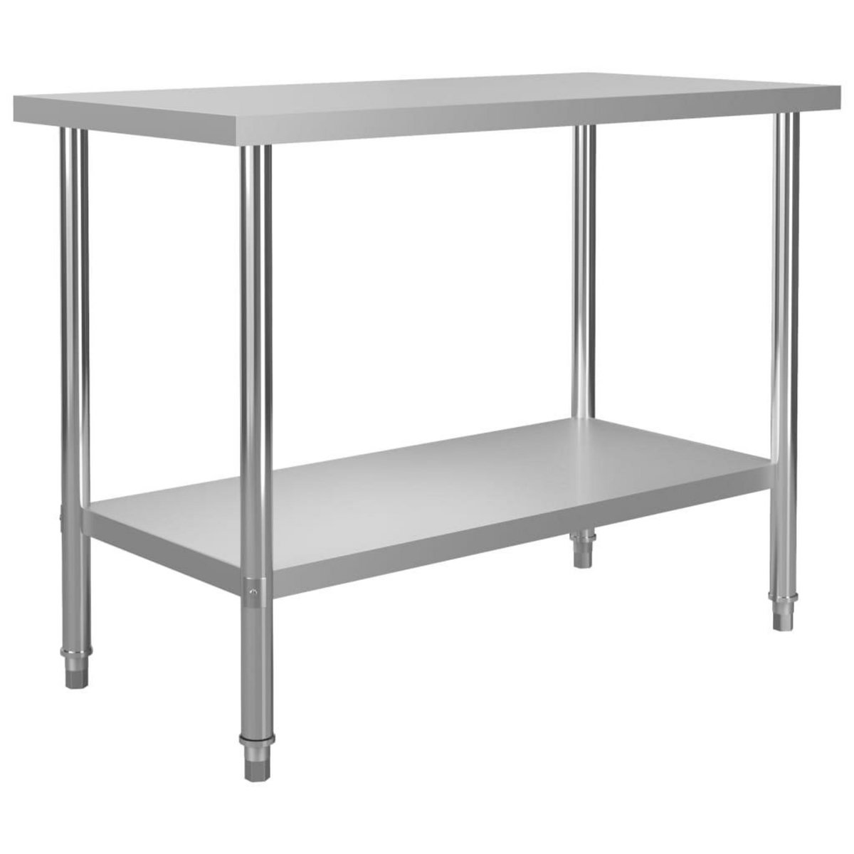VIDAXL Table de travail de cuisine avec etagere 120x60x120 cm Inox