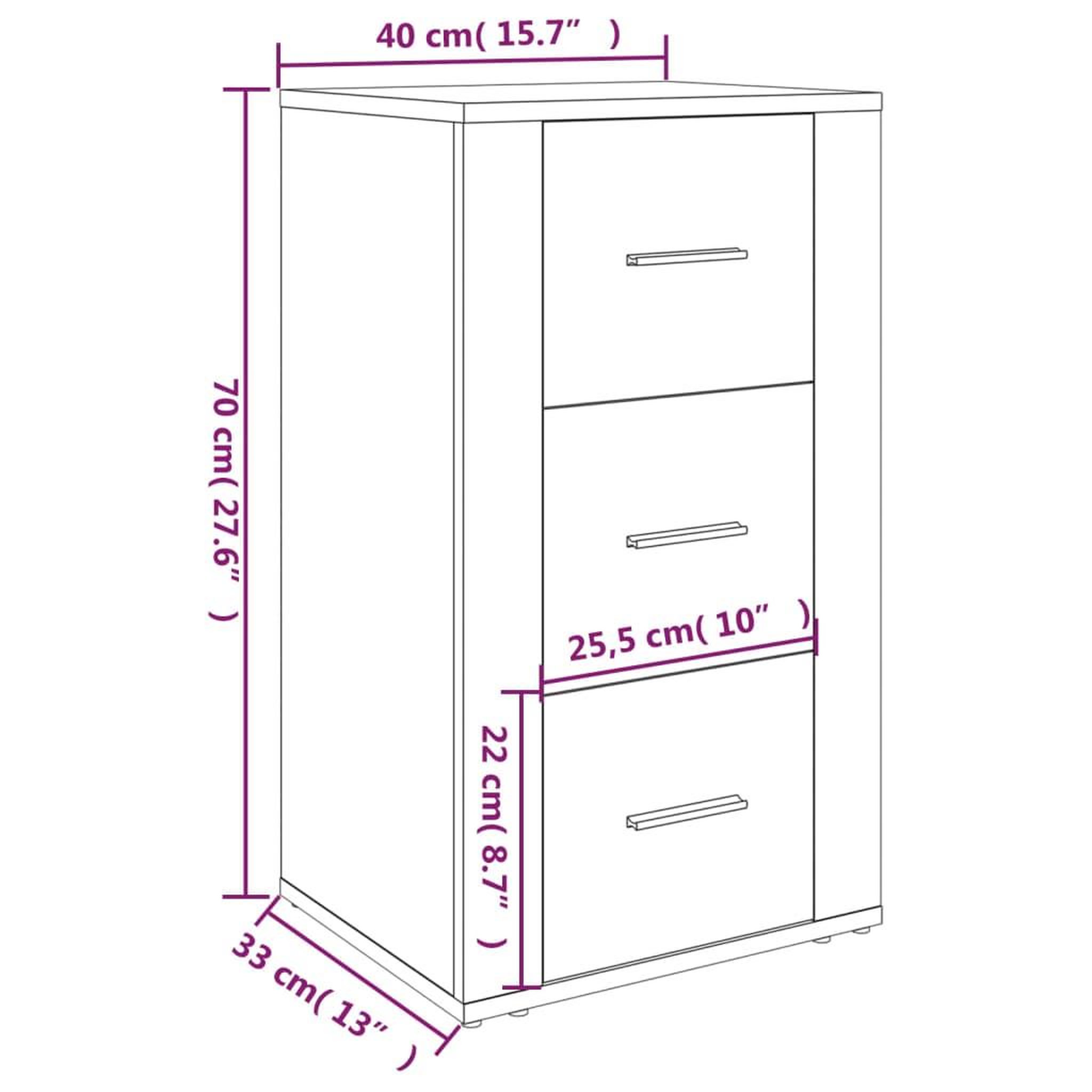 Voir la diapositive 6 : VIDAXL Buffet Chene marron 40x33x70 cm Bois d'ingenierie