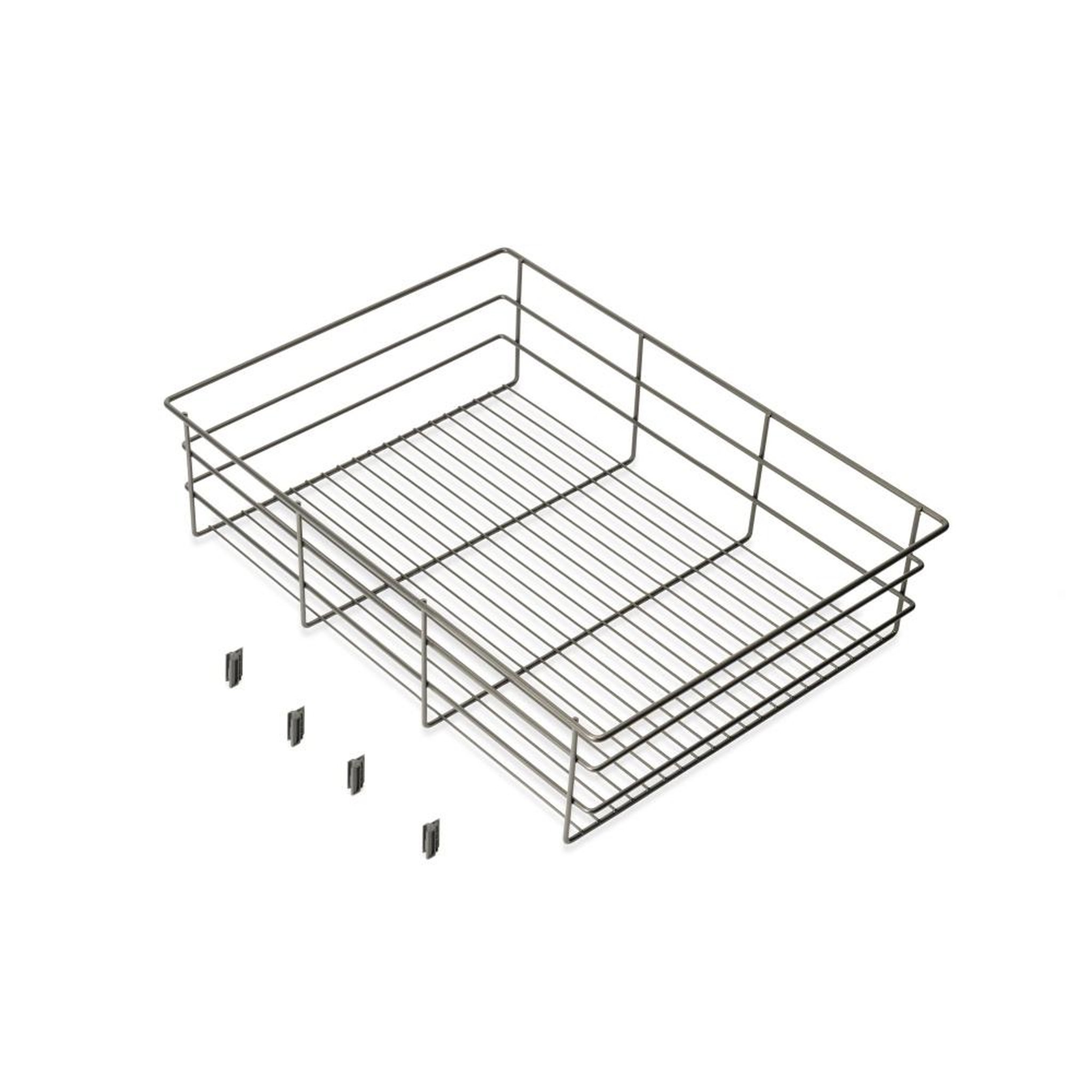 EMUCA SRL Tiroir en fil métallique pour armoires et dressings Quartz -  540mm (M70) -  Acier -  Titane