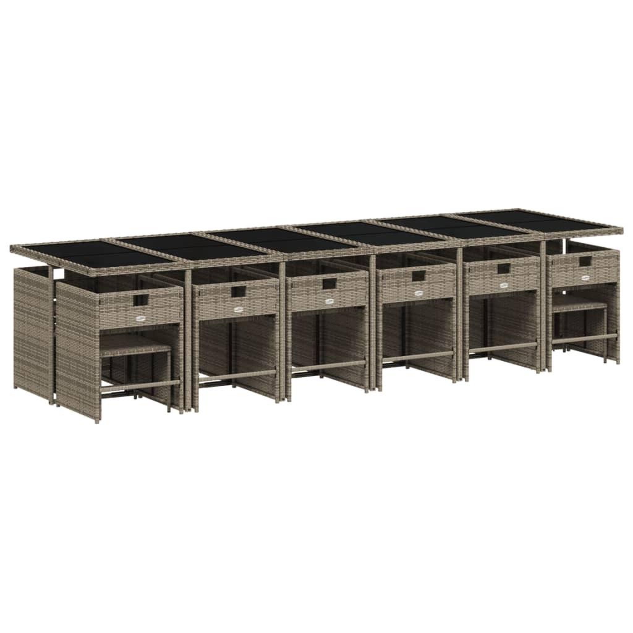Voir la diapositive 5 : VIDAXL Ensemble a manger de jardin 17 pcs et coussins resine tressee