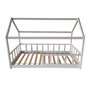 Voir la diapositive 3 : Lit cabane 90 x 190 cm + sommier + barrière TIKI