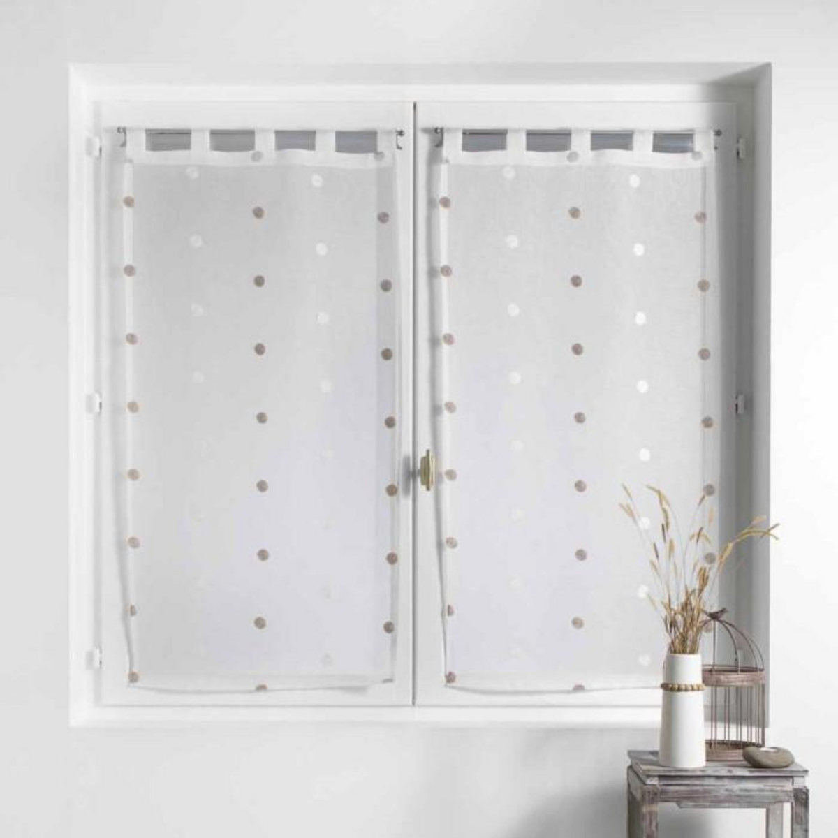 Paris Prix Paire de Voilages  Lorna  60x90cm Blanc