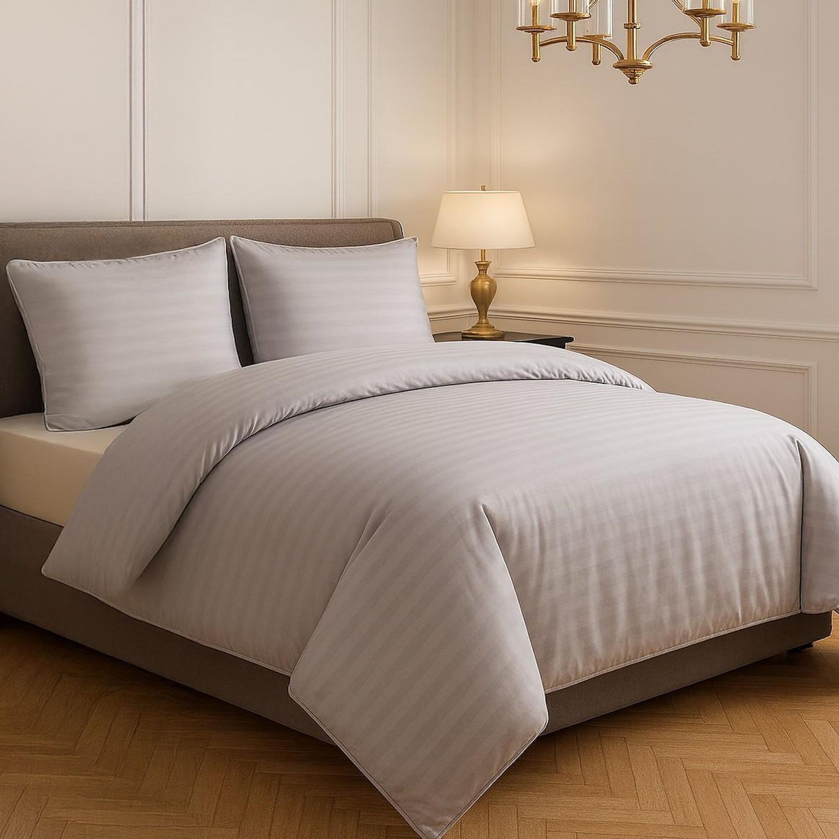 Home collection Parure housse de couette 100% satin de coton 80 fils