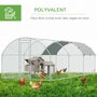 Voir la diapositive 5 : PAWHUT Enclos poulailler chenil 15,96 m² - parc grillagé dim. 5,7L x 2,8l x 1,97H m - espace couvert - acier galvanisé
