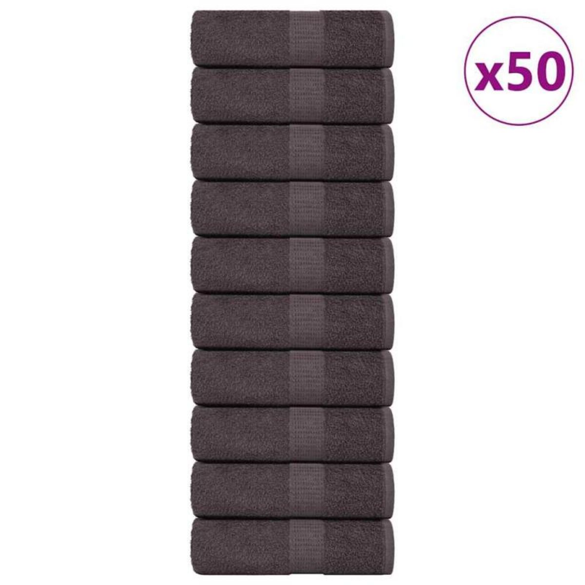 VIDAXL Serviettes de visage 50 pcs anthracite 30x30 cm 100% coton
