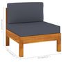 Voir la diapositive 6 : VIDAXL Salon de jardin 6 pcs avec coussins gris fonce Bois d'acacia
