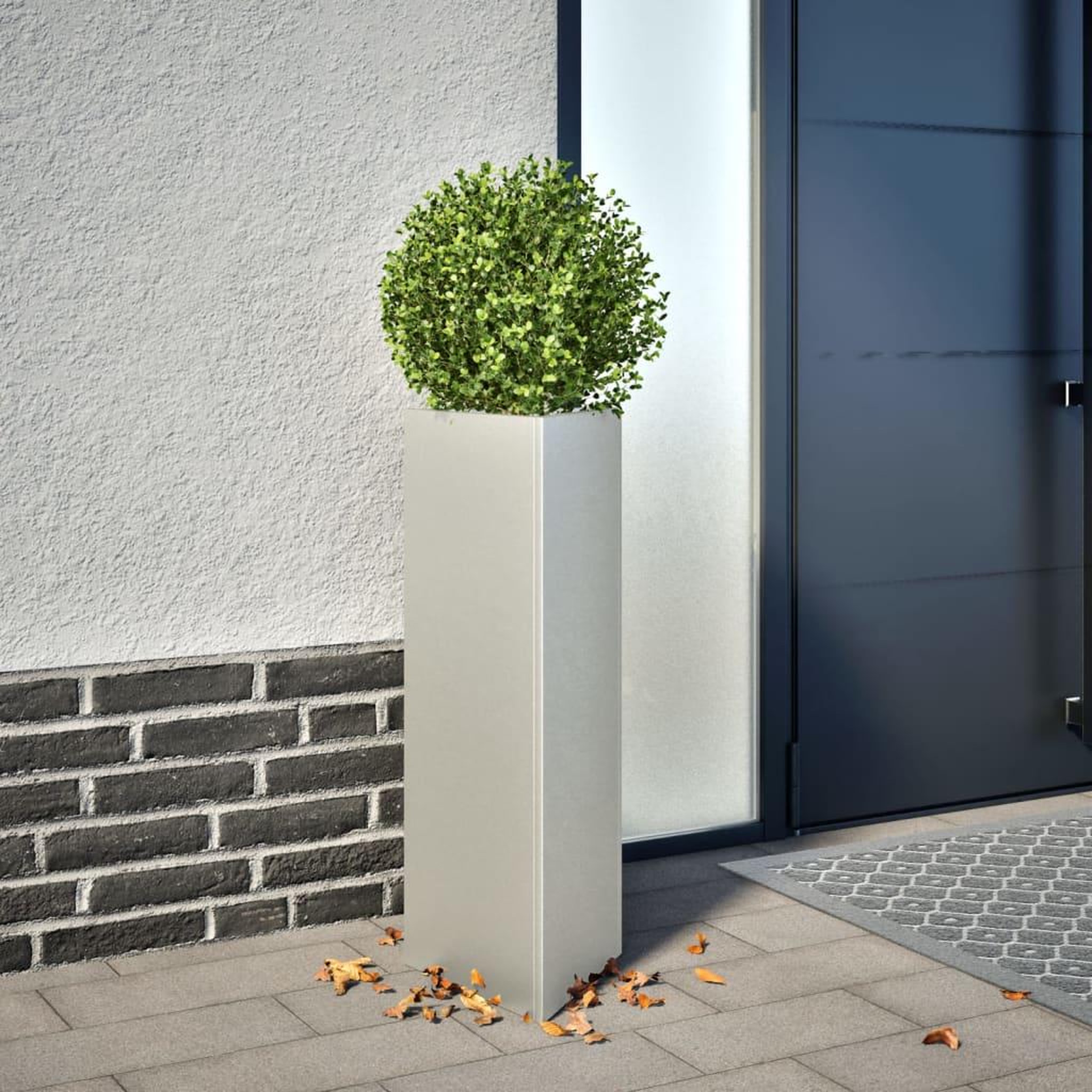 VIDAXL Jardiniere triangulaire 30x26x75 cm acier inoxydable
