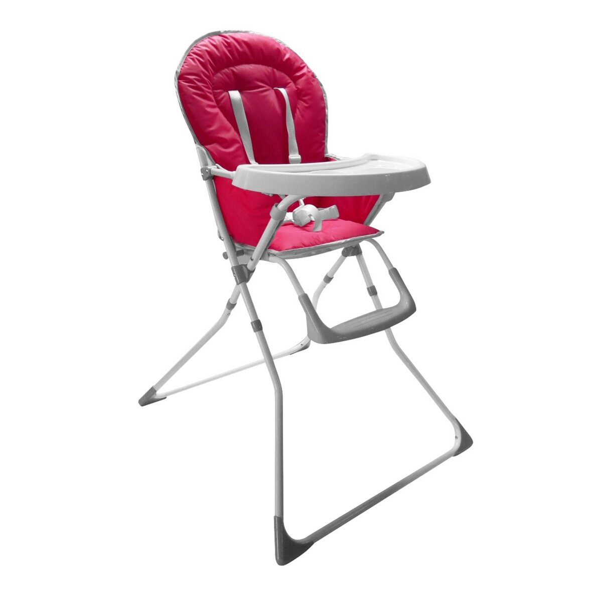 COMPTINE Chaise haute pliante bébé framboise/gris