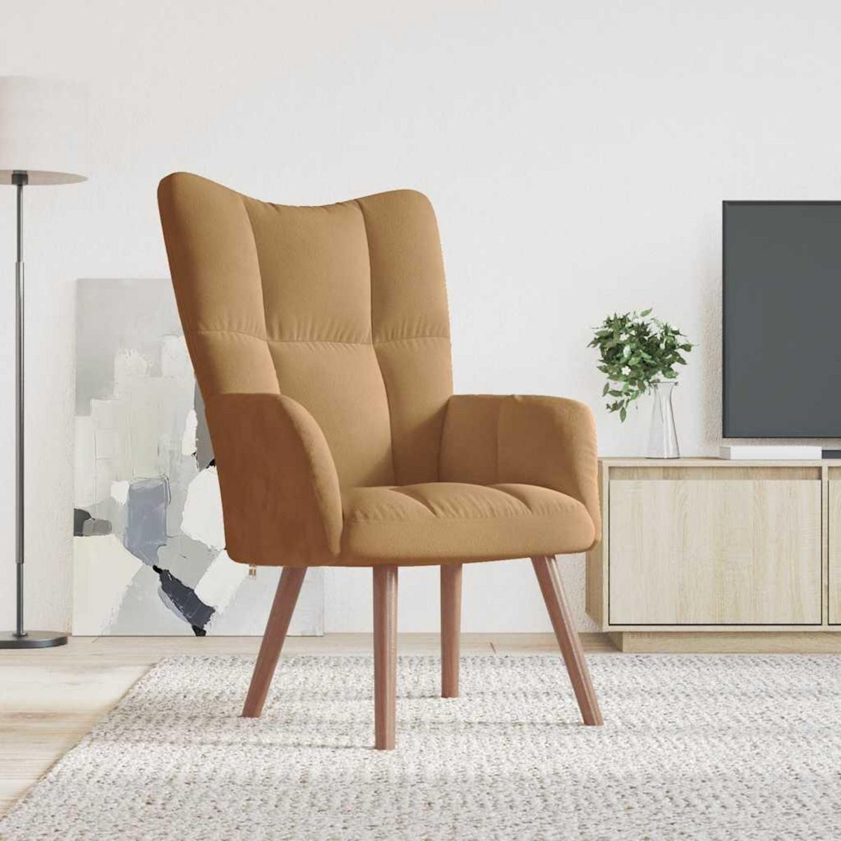 VIDAXL Chaise de relaxation Marron Velours