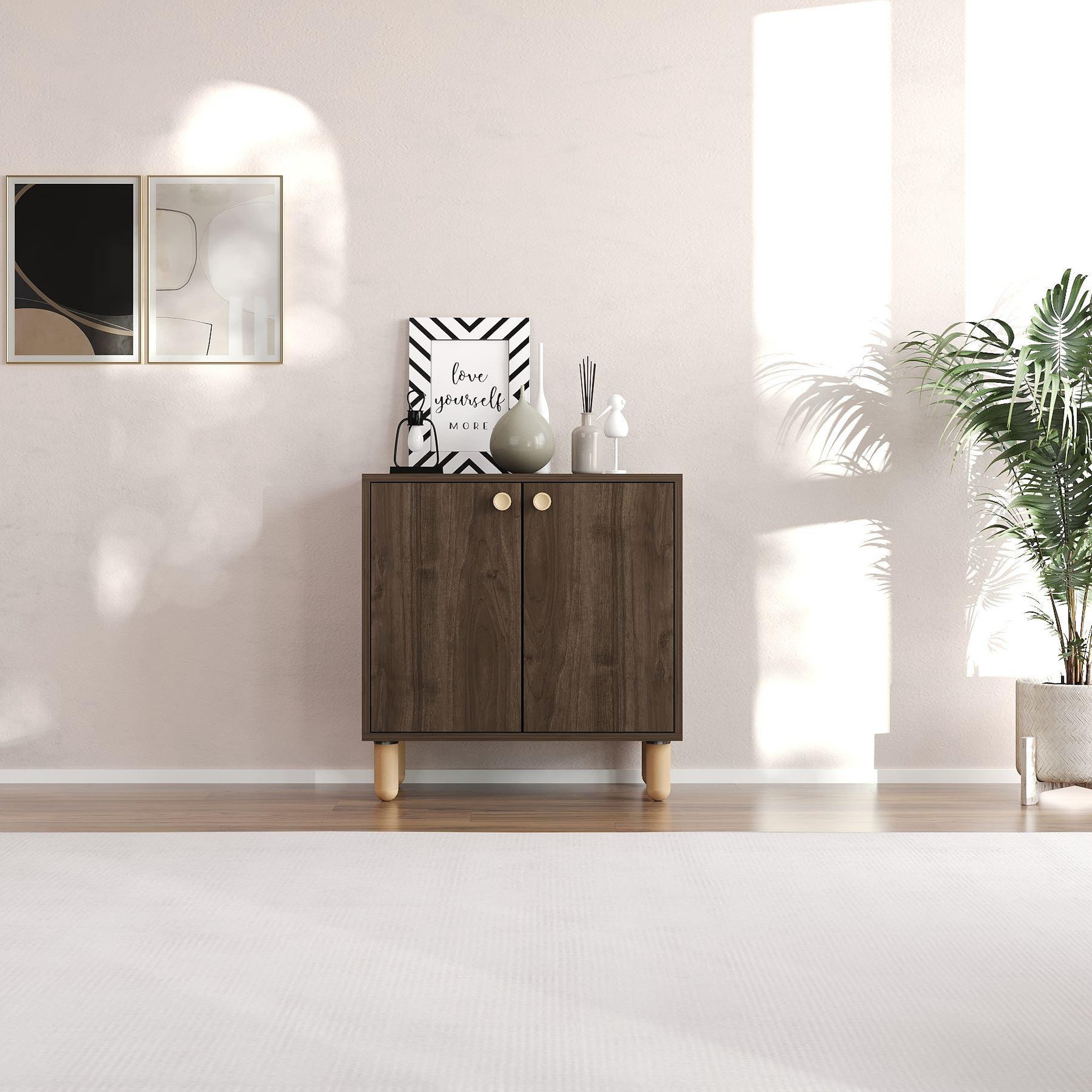 Voir la diapositive 3 : Habitat et Jardin Buffet en bois  Lina  - 72 x 36 x 73 cm - Marron