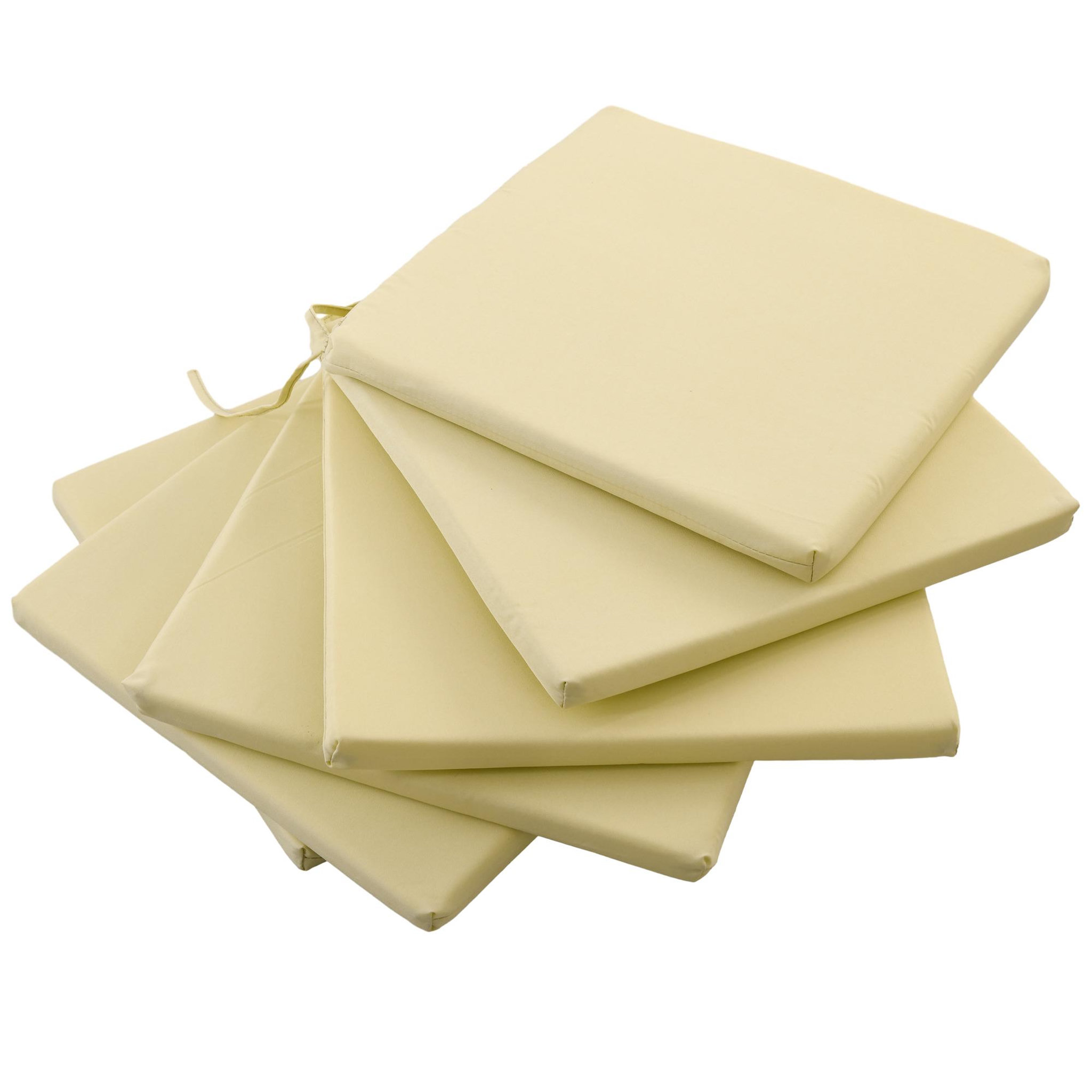 OUTSUNNY Lot de 6 coussins de chaises de jardin polyester beige