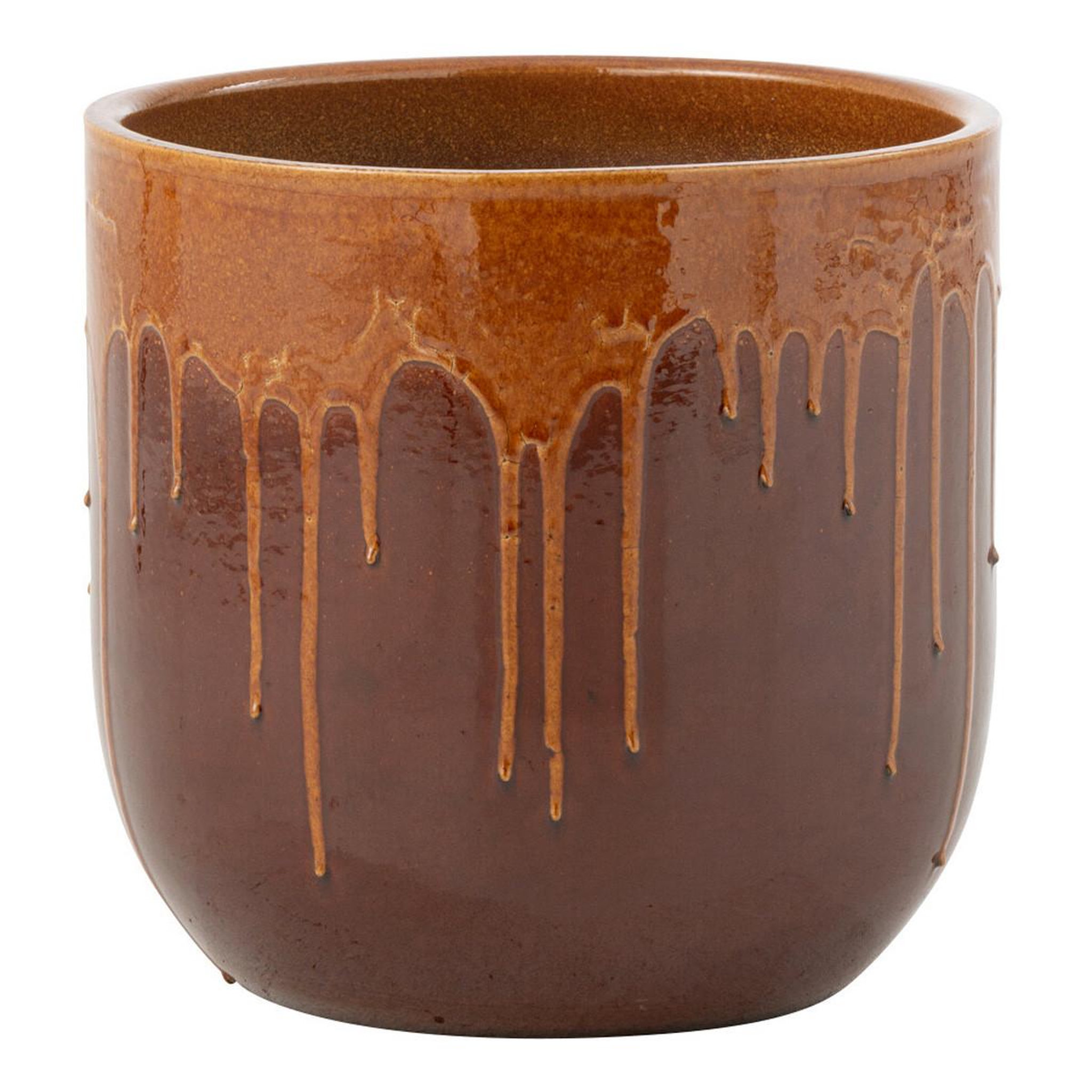 J-LINE Cache-pot en terre cuite  lee terra  28cm marron & orange