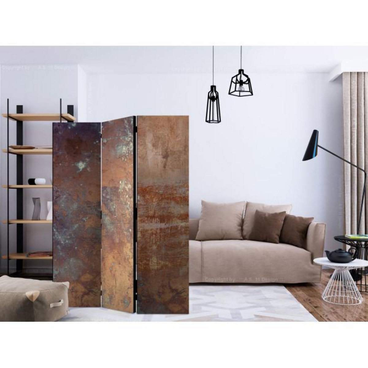 Paris Prix Paravent 3 Volets  Rusty Plate  135x172cm