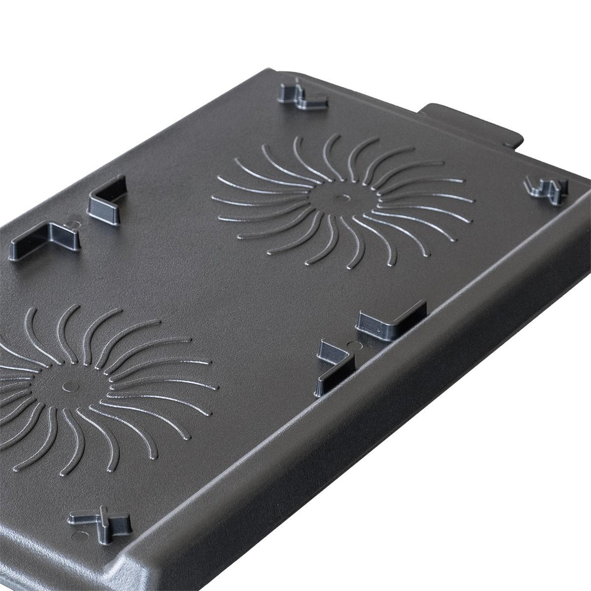 Voir la diapositive 4 : ALPENTECH Plaque Plancha Grill 53 x 28 cm pour Réchaud Gaz 2 Feux Surface Lisse et Rainurée Plaque Cuisson Aluminium ALPEN CAMPING