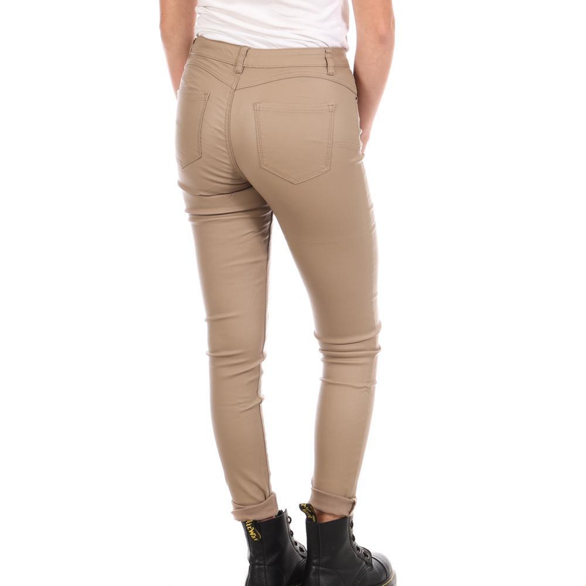 Voir la diapositive 2 : MONDAY PREMIUM Pantalon Skinny enduit Beige Monday Premiums