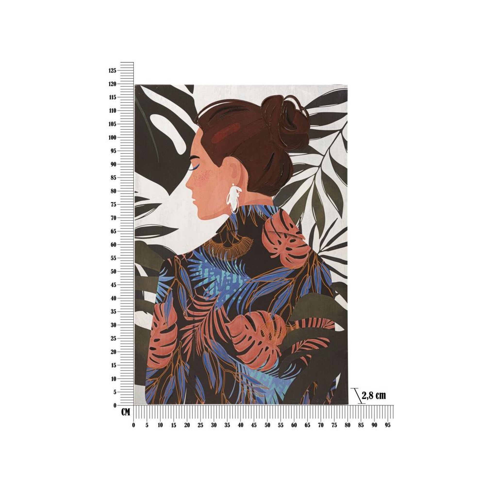 Voir la diapositive 6 : Paris Prix Toile imprimée déco  lady jungle dos  80x120cm multicolore