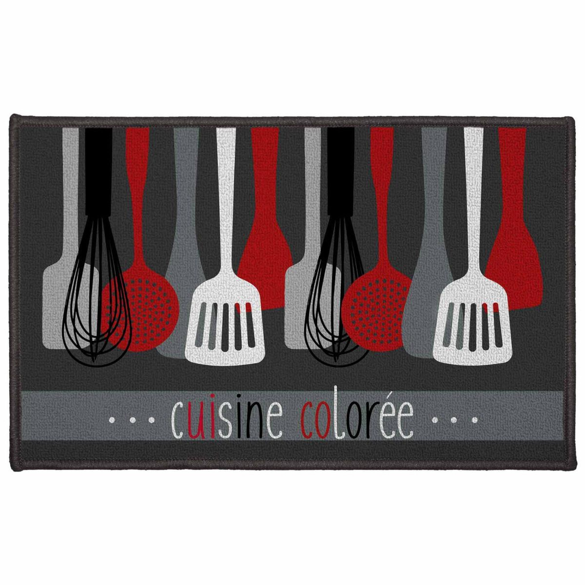Douceur d'Intérieur Tapis de cuisine  cuisinette  50x80cm gris