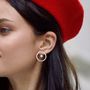 Voir la diapositive 2 : SC CRYSTAL Boucles d'oreilles par SC Crystal ornées d'un véritable diamant blanc