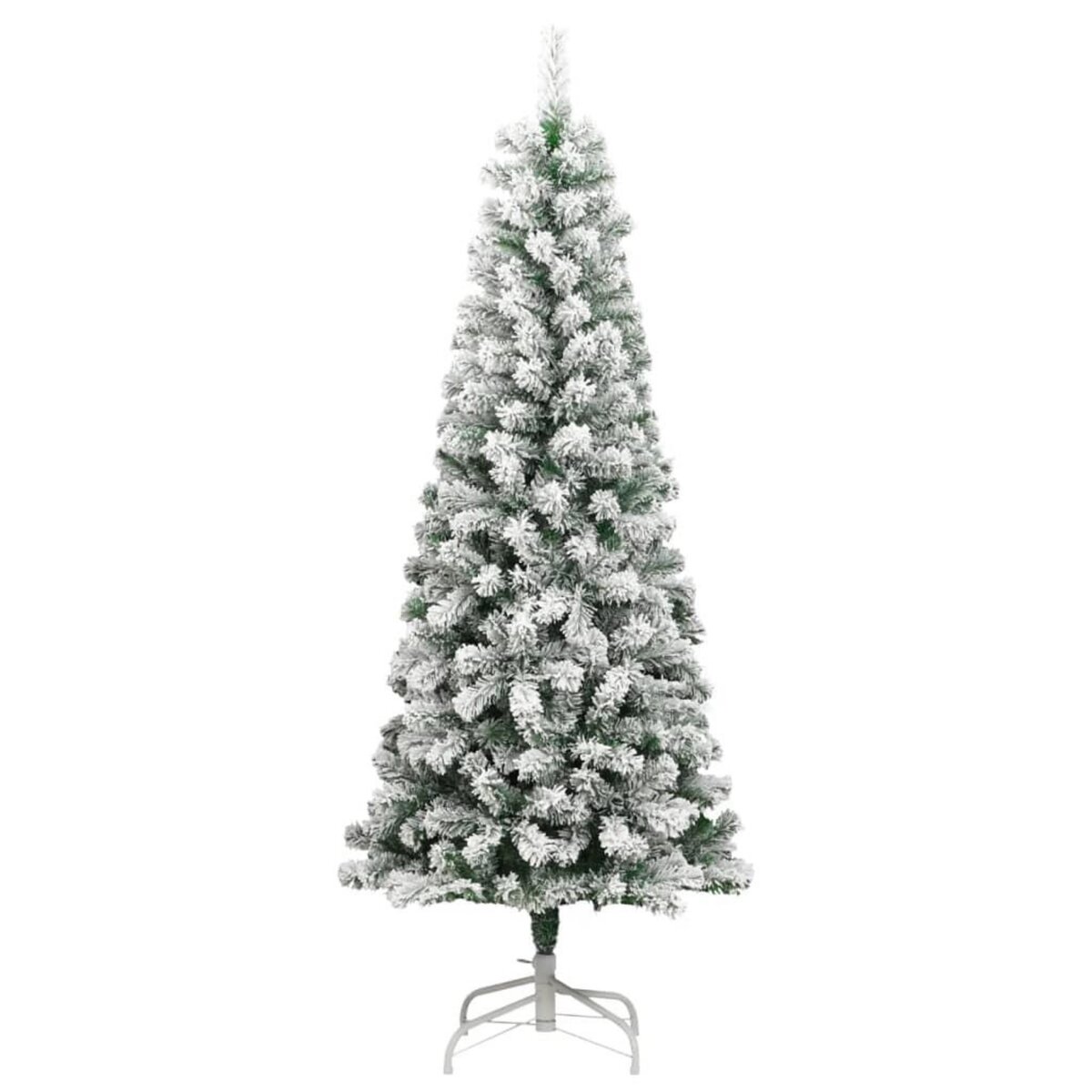 VIDAXL Sapin de Noël artificiel a charnieres avec neige floquee 210 cm