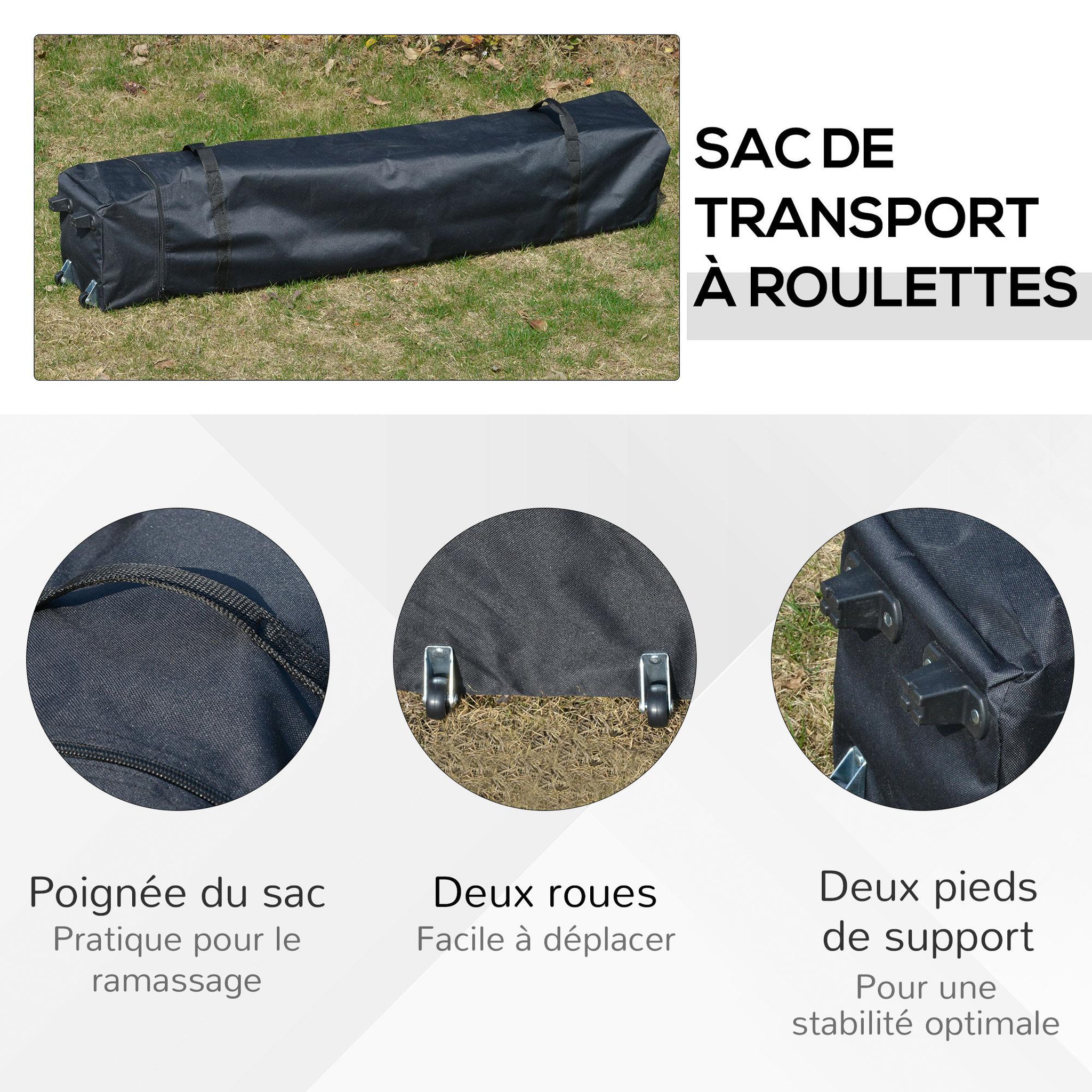 Voir la diapositive 6 : OUTSUNNY Tonnelle barnum pliant pop-up style colonial 3,06L x 3,06l x 2,7H m hauteur réglable moustiquaires sac de transport inclus beige