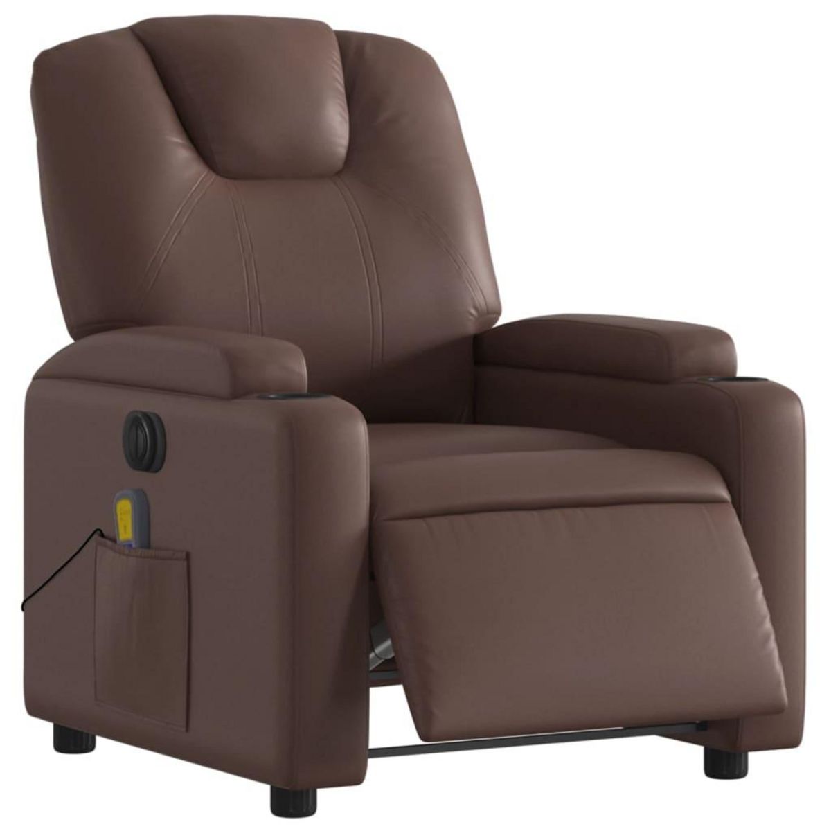 VIDAXL Fauteuil de massage inclinable electrique marron similicuir