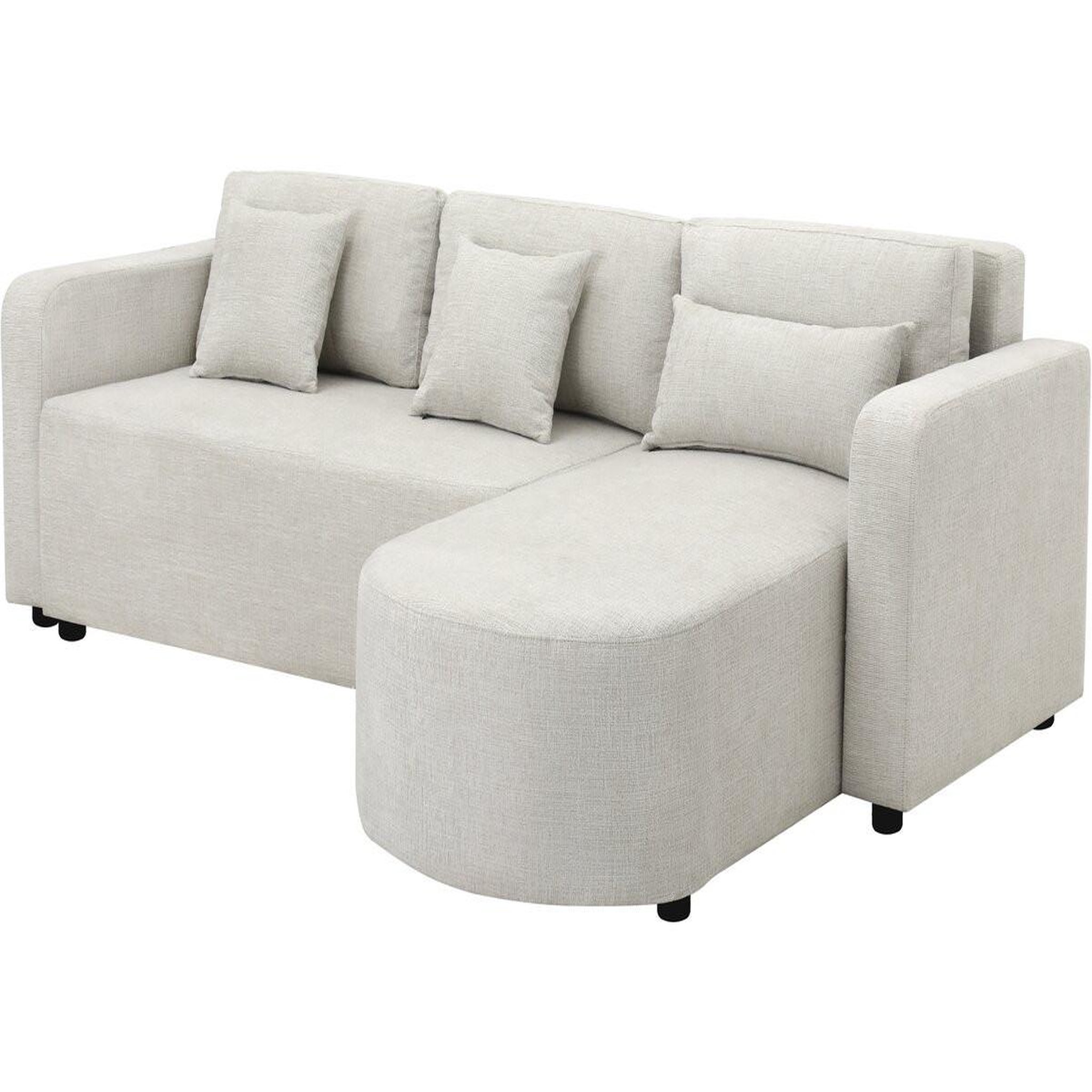 Habitat et Jardin Canapé d'angle convertible/réversible en tissu  charles  - 3 places - beige