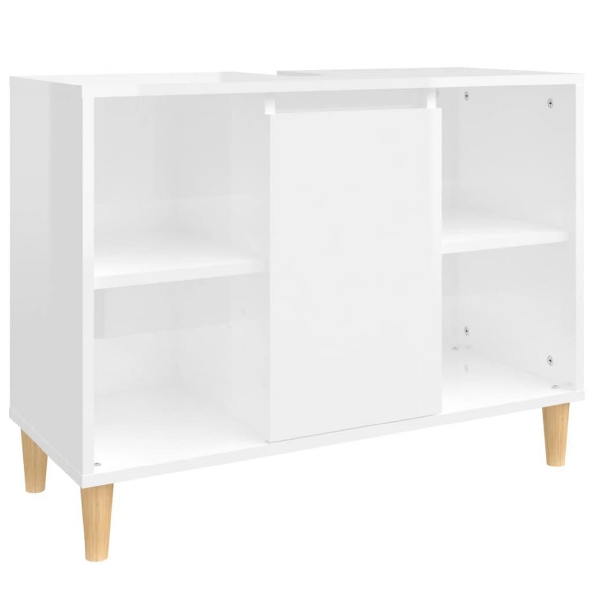 VIDAXL Meuble d'evier blanc brillant 80x33x60 cm bois d'ingenierie