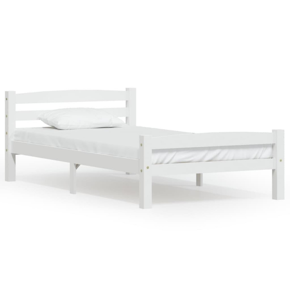 VIDAXL Cadre de lit sans matelas blanc bois de pin massif 100x200 cm